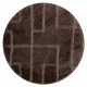 Tapis de salle de bain SUPREME cercle LINES, lignes, antidérapant, doux - marron