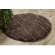Bathroom rug SUPREME circle LINES, non-slip, soft - brown