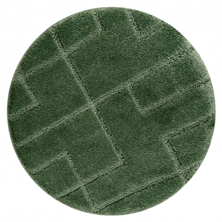Bathroom rug SUPREME circle LINES, non-slip, soft - green