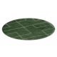 Bathroom rug SUPREME circle LINES, non-slip, soft - green