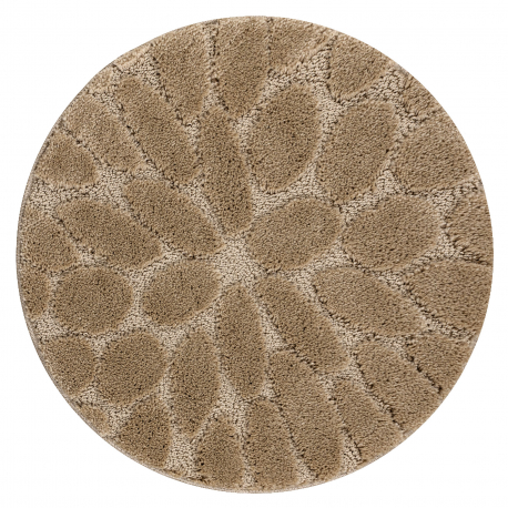 Bathroom rug SUPREME circle STONES, non-slip, soft - beige