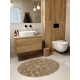 Dywan łazienkowy SUPREME koło STONES kamienie, antypoślizgowy, miękki - beż