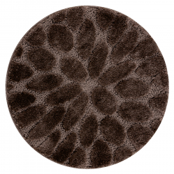 Bathroom rug SUPREME circle STONES, non-slip, soft - brown