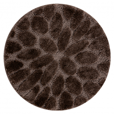 Bathroom rug SUPREME circle STONES, non-slip, soft - brown