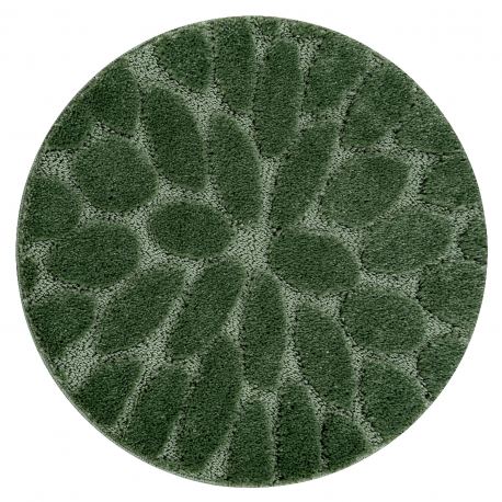 Bathroom rug SUPREME circle STONES, non-slip, soft - green
