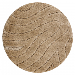 Badteppich SUPREME Kreis WAVES, Wellen, rutschfest, weich – beige