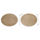Bathroom rug SUPREME circle WAVES, non-slip, soft - beige
