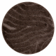 Bathroom rug SUPREME circle WAVES, non-slip, soft - brown