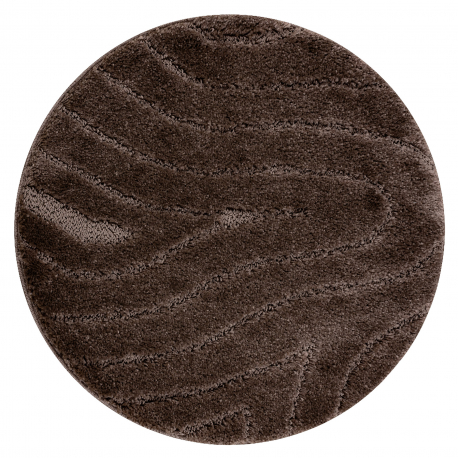 Bathroom rug SUPREME circle WAVES, non-slip, soft - brown