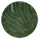Bathroom rug SUPREME circle WAVES, non-slip, soft - green