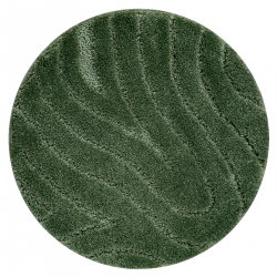 Bathroom rug SUPREME circle WAVES, non-slip, soft - green