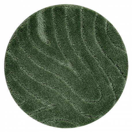 Bathroom rug SUPREME circle WAVES, non-slip, soft - green