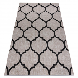 TAPPETO DI SPAGO SIZAL FLOORLUX 20608 Traliccio marocchino argento / nero - PRODOTTO DI SECONDO GRADO