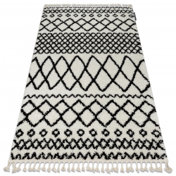 Tepih PROMO BERBER SAFI N9040 Bijela / crno rese Berberski marokanski shaggy
