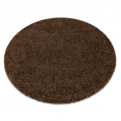 Tapis SOFFI Cercle shaggy 5cm marron - PRODUIT DE DEUXIÈME QUALITÉ