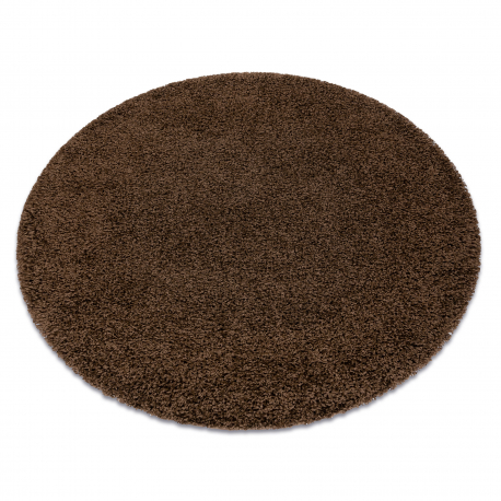 Tapis SOFFI Cercle shaggy 5cm marron - PRODUIT DE DEUXIÈME QUALITÉ