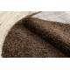 Tapis SOFFI Cercle shaggy 5cm marron - PRODUIT DE DEUXIÈME QUALITÉ