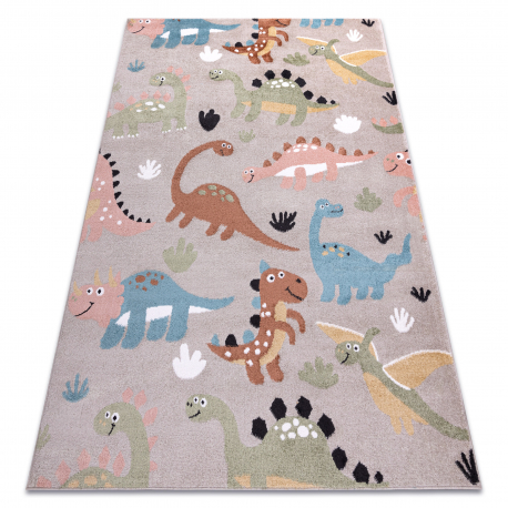 Teppich FUN Dino für Kinder, Dinosaurier beige - ZWEITKLASSIGES PRODUKT