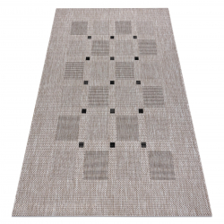 Covor sisal Floorlux 20079 Pătrat argintiu si negru - SECUNDAR-COTATI PRODUSUL