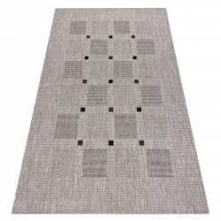 Sisaltæppe SISAL FLOORLUX 20079 firkanter sølv / sort - ANDEN KVALITETS PRODUKT