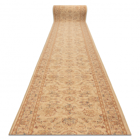 Wolle Läufer DJOBIE 4517/101 Ornament, Rahmen beige / rot