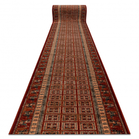 Tapis de couloir KASHQAI 4301/300 oriental, cadre terre cuite / vert