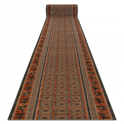 Tapis de couloir KASHQAI 4301/501 oriental, cadre vert / terre cuite
