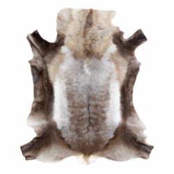 Tappeto RENIFER - pelle naturale, decorativa, copriletto - premium POK009 marrone / grigio