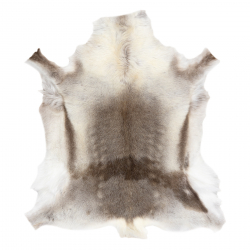 Tappeto RENIFER - pelle naturale, decorativa, copriletto - premium POK011 grigio / bianco