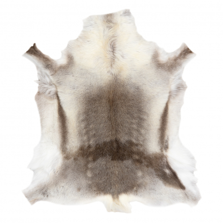 RENIFER carpet – natural leather, decorative, throw – premium POK011 grey / white