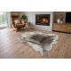 RENIFER carpet – natural leather, decorative, throw – premium POK011 grey / white