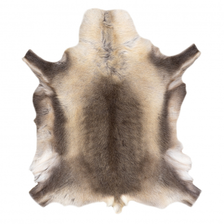 RENIFER carpet – natural leather, decorative, throw – premium POK012 grey / beige