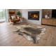RENIFER carpet – natural leather, decorative, throw – premium POK012 grey / beige