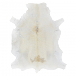 Tapis RENIFER - peau naturelle, décorative, jeté - albino POK013 premium blanc / crème