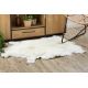 RENIFER carpet – natural leather, decorative, throw – albino POK013 premium white / cream