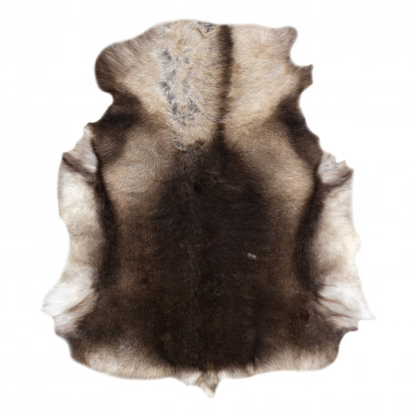 RENIFER carpet – natural leather, decorative, throw – premium POK001 brown / beige