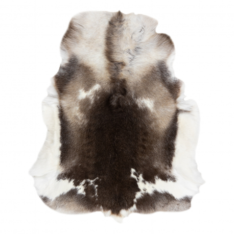 RENIFER carpet – natural leather, decorative, throw – premium POK003 brown / white