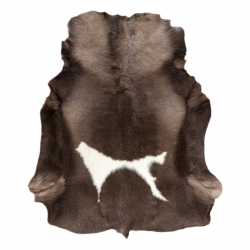 RENIFER carpet – natural leather, decorative, throw – premium POK006 brown / white