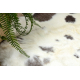 RENIFER tæppe – naturlæder, dekorativt, plaid – premium POK007 creme / grå