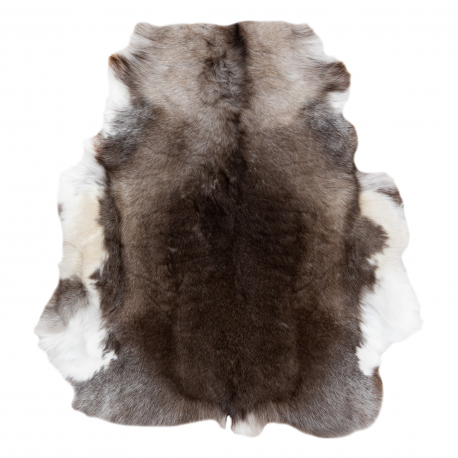 RENIFER carpet – natural leather, decorative, throw – standard POK014 brown / grey