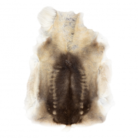 REN Rentierfell – Naturleder, dekorativ, Überwurf – standard POK016 braun / beige