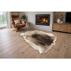 RENIFER tæppe – naturlæder, dekorativt, plaid – standard POK016 rød / beige