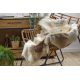 RENIFER tæppe – naturlæder, dekorativt, plaid – standard POK016 rød / beige