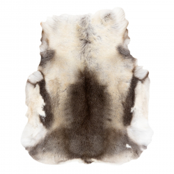 RENIFER carpet – natural leather, decorative, throw – standard POK017 grey / white