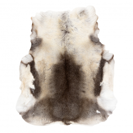 RENIFER carpet – natural leather, decorative, throw – standard POK017 grey / white