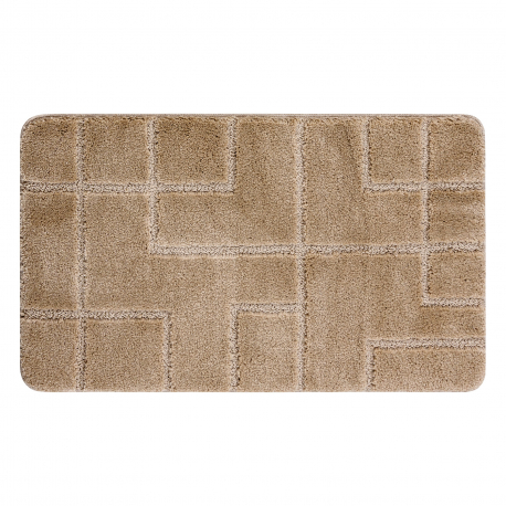Tapis de salle de bain SUPREME LINES, lignes, antidérapant, doux - beige