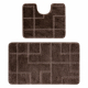 Two-piece bathroom set rug SUPREME LINES, non-slip, soft - brown