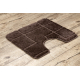 Two-piece bathroom set rug SUPREME LINES, non-slip, soft - brown