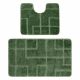 Two-piece bathroom set rug SUPREME LINES, non-slip, soft - green