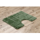 Set de baie din doua piese SUPREME LINES, linii, anti-alunecare, moale - verde